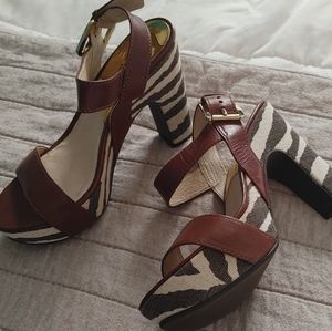 Zebra print platform sandles